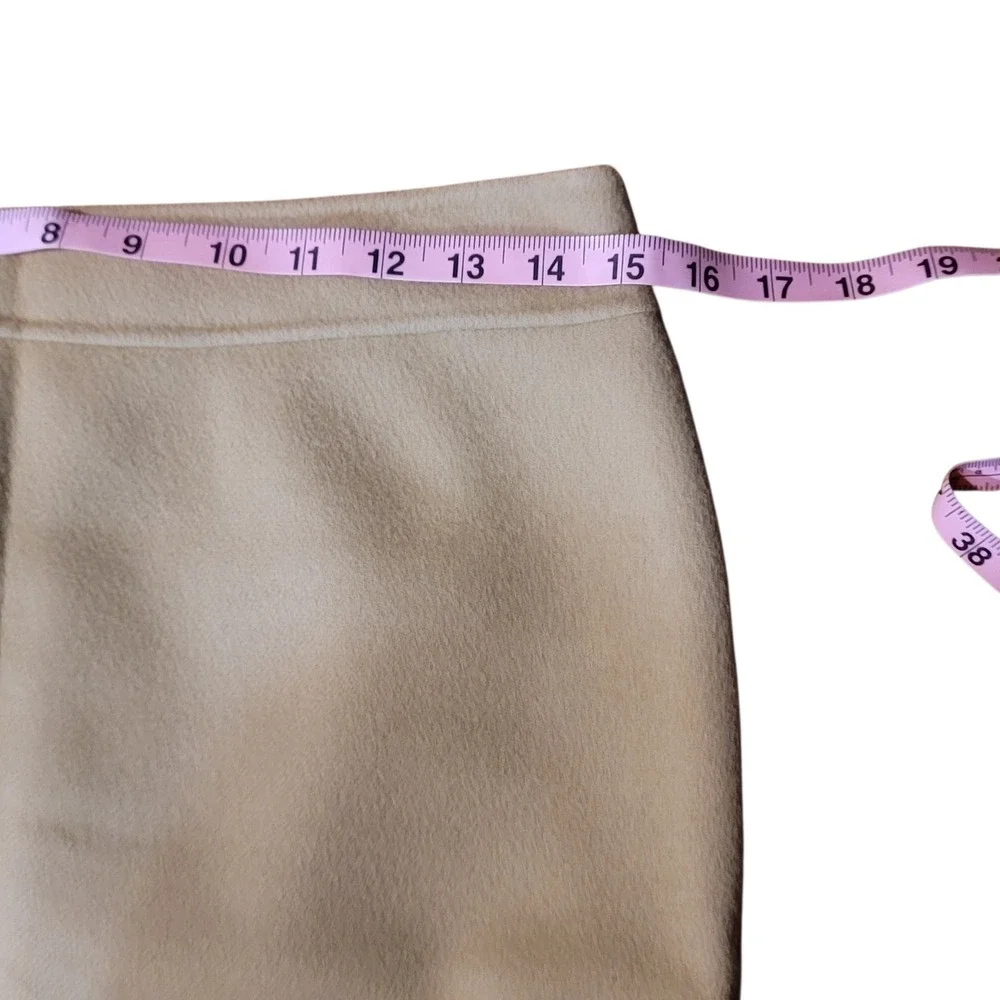 EUC Talbots 4P Beige Wool Midi Skirt‎ Pencil Office Career Romantic Twee